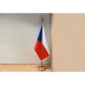 Vlajka Sada - saténová vlajka ČR, jednodílná žerď, stojan podkova, praporová šňůra Alerion