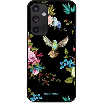 Lesklý kryt Mobiwear Glossy - Samsung Galaxy A55 5G - G041G - Ptáček a květy (Prémiové lesklé pouzdro, obal, kryt Mobiwear Glossy na mobil Samsung Galaxy A55 5G - G041G - Ptáček a květy, materiál Plast + TPU silikon - krytí po všech stranách, neošoupateln