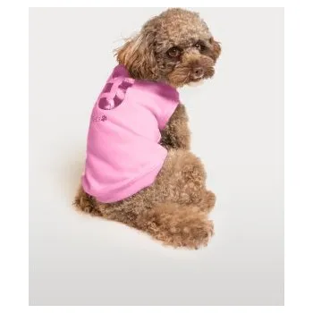 Dámské oblečení LIU JO Rolák bavlněný se světlým zlatým potiskem LJ růžová vel. S/M