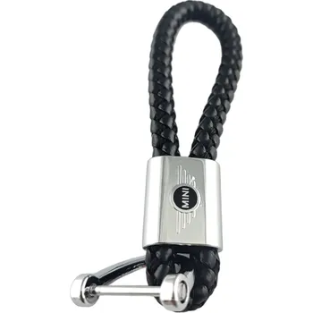 Kožená smart klíčenka MINI-COOPER s logem a kroužkem z nerezové oceli