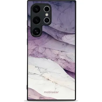 Pouzdro na mobilní telefon Lesklý kryt Mobiwear Glossy - Samsung Galaxy S24 Ultra - G028G - Bílý a fialový mramor (Prémiové lesklé pouzdro, obal, kryt Mobiwear Glossy na mobil Samsung Galaxy S24 Ultra - G028G - Bílý a fialový mramor, materiál Plast + TPU silikon - krytí po všech)