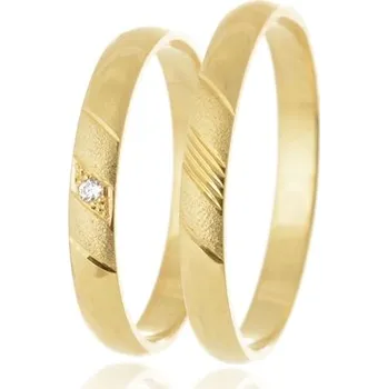 Prsten Snubní prsteny ze žlutého zlata SNUB0143 + DÁREK ZDARMA