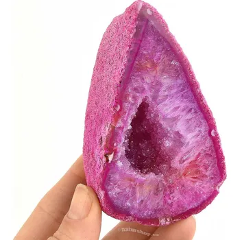 Přírodní kámen Geoda s dutinou z růžového achátu 251g