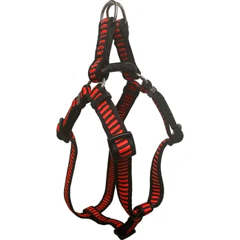 Postroj pro psa HUHUBAMBOO postroj ŽEBŘÍK 32-46 cm, červený