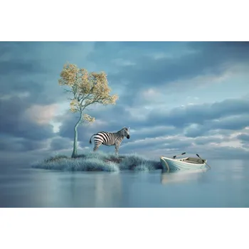 Plakát Plakát, Obraz - Surreal image of a zebra on, Orla