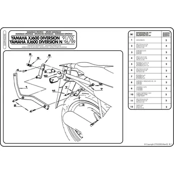 Nosič na motocykl a skútr Givi 325F horní nosič Yamaha XJ 600 Diversion N (96-99)