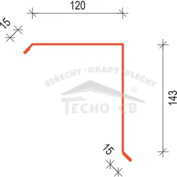 Satjam Závětrná lišta horní PE 25 (Štítovka)