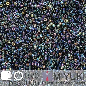 Korálek Korálky Miyuki Delica 15/0. Barva DBS 0005 Metallic Variegated Blue Iris. Balení 2g.