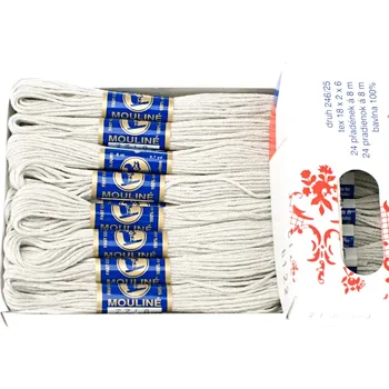 Příze Snový svět 8122 - Bavlněná vyšívací příze Mouline světle šedá