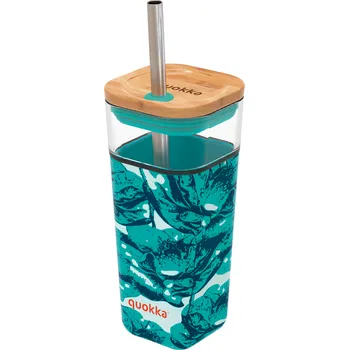 Láhev Quokka Liquid Cube 540ml tyrkysová