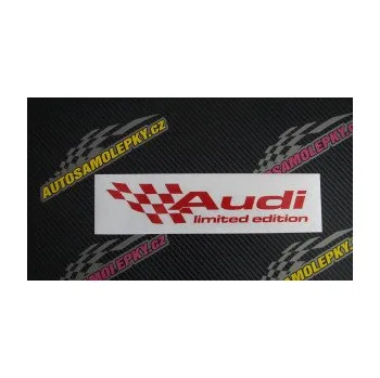 Polep vozidla SAMOLEPKA Audi limited edition levá (10 - červená) NA AUTO, NÁLEPKA, FÓLIE, POLEP, TUNING, VLASTNÍ TEXT, TISK, AUTOSAMOLEPKY.cz, POLEPY, OBRÁZEK, LOGO, SAMOLEPKY