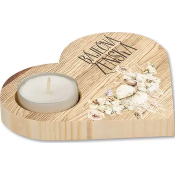 Svícen Dřevěný dekorační svícen – Báječná ženská