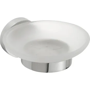 Sada koupelnových doplňků SAPHO X-ROUND mýdlenka skleněná, chrom (104108042) XR803