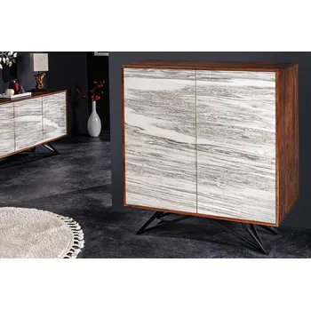 Organizace kuchyně Moderní příborník Elentia v art deco stylu z akáciového masivu s designem mramoru 120 cm