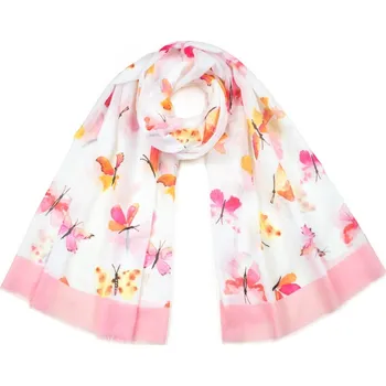 Šála Dívčí šála Art of Polo SZ22223 růžová s motivem motýlků | Cooltovka.cz