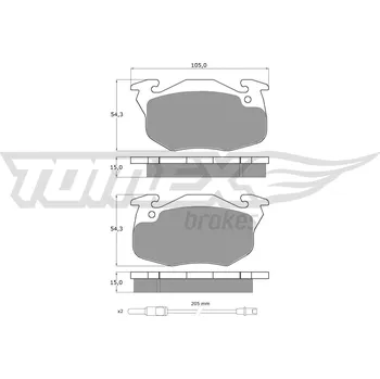 Brzdová destička Sada brzdových destiček, kotoučová brzda TOMEX Brakes TX 10-342