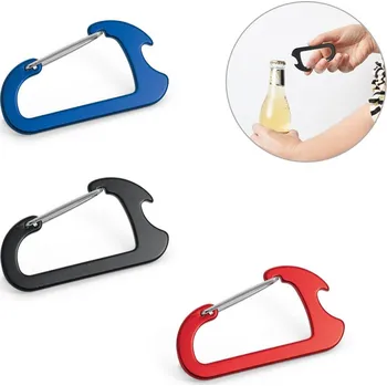 Otvírák CLOSE. Karabina s hliníkovým otvírákem lahví 30 bez potisku bez potisku