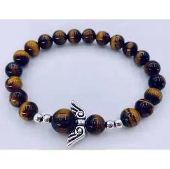 Náramek Náramek Tygří oko s andělem v dárkové krabičce