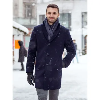 Pánský kabát FERATT Kašmírový kabát pánský GERRY modrý Velikost: 52