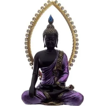Figurka Soška Buddha ve fialovém hávu 24,5 cm