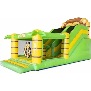 Skákací hrad Nafukovací skluzavka Multi Fun Jungle | Velká skluznice se skákací plochou navíc - tematické | Profi provedení | Certifikováno