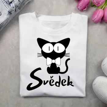 Pánské tričko Pánské tričko - Svědek Kocour Barva: Bílá, Velikost: S