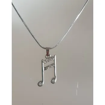 Řetízek Řetízek hadí s přívěškem - noty s broušenými kamínky