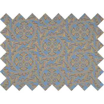 HEDVA ČESKÝ BROKÁT Vzorek brokátu 5x10cm 51056 SLUNEČNÍ KOLO modrá | 125