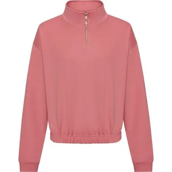 Dámská mikina Just Hoods Dámská crop top mikina s krátkým zipem - Dusty rose | XS