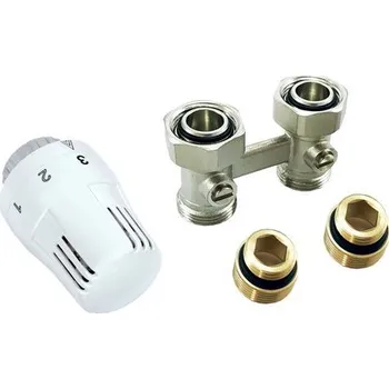 Hlavice pro radiátor VK KIT přímý - šroubení, 2x redukce, termostatická hlavice