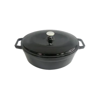 Příslušenství pro gril Černý litinový hrnec s poklicí 30 x 23 cm Noral + Doprava Zdarma