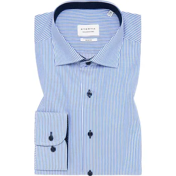 Pánská košile Košile Eterna Slim Fit Streifen Twill modrobílý proužek velikost: 43, délka rukávu: dlouhý rukáv