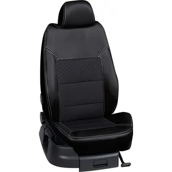 Potah sedadla Autopotahy Ford TOURNEO / od r.2018->, 8 Míst 5 dveří, CUSTOM, KOŽENKA > OR 0407 (OR 0407 / Černý koženkový bok)