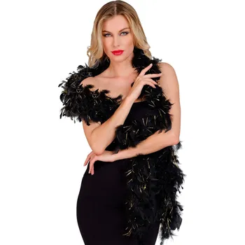 Péřové boa černozlaté 50 g