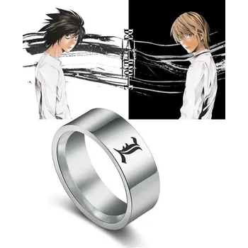 ocelový prsten Death Note Logo stříbrný Velikost 8