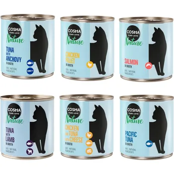 Krmivo pro kočku 12x280g Cosma Nature - mix 2 (6 druhů)