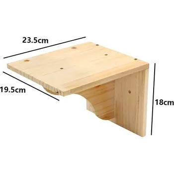 Nástěnné kočičí schody s hrazdou a škrabadlem - nástěnná police 04