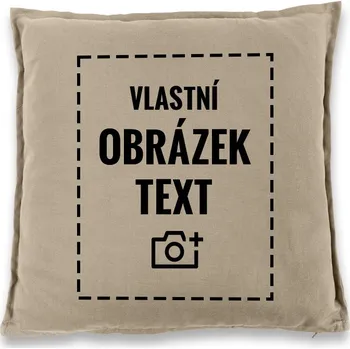 Dekorativní polštářek Polštářek s vlastním potiskem 40x40 cm, Barva Béžová, Velikost 40×40 cm, Canvas Bavlněný polštář Bezvatriko.cz
