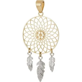 Přívěsek Dámský přívěšek ze žlutého zlata lapač snů ZZ0916F + dárek zdarma