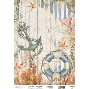 Umělecký papír Cadence Rýžový papír Cadence, A4 - Kotva a korály