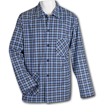 Pánské pyžamo LUIZ Pánský pyžamový kabátek na knoflíky -Flanel- Petr 129 Velikost: 62