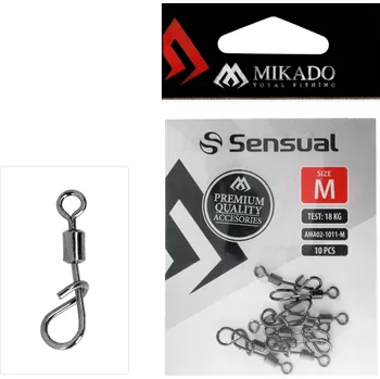 Mikado Karabinky s Obratlíkem Roller Swivel With Snap 10ks Nosnost: 18kg, Velikost: M