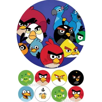 Jedlá dekorace na dort Angry birds č.4 jedlý papír - Bez úprav