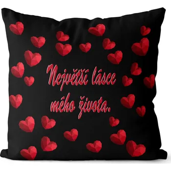 Dekorativní polštářek Polštář 40 x 40 cm - Největší lásce