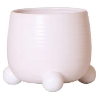 Květináč Keramický obal Kolibri Home Rolling, průměr 9 cm, bílý