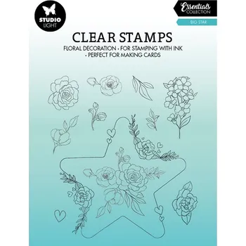 Razítko Studio Light Gelová razítka k chrastidlům Studio Light, 11 ks - Květinová hvězda velká