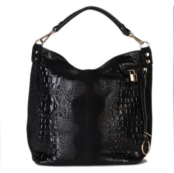 Kabelka ITALSKÉ Dámské kožené kabelky crossbody černá Ludoslava