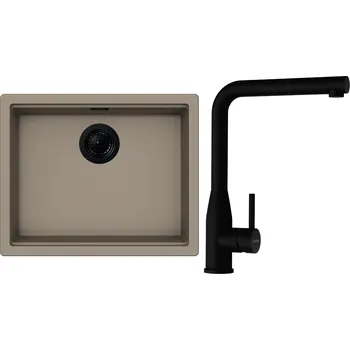 Granitový dřez Set Schock S28-16 (dřez Kiruna N-100L Twilight + baterie Keto.120 Puro + komponenty Puro)