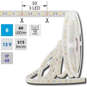LED páska MCLED Pásek LED SMD5050 B, 60LED/m, 14,4W/m, 450lm/m, IP68, DC 12V, 13mm, 5m ML-121.611.60.0