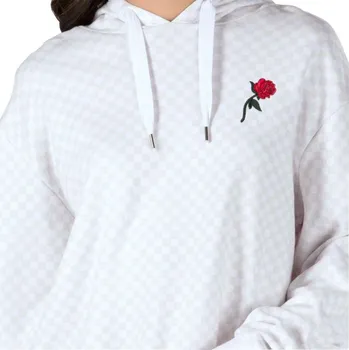 Dámské oblečení vans Dámská mikina check hoodie (leila hurst) white checker